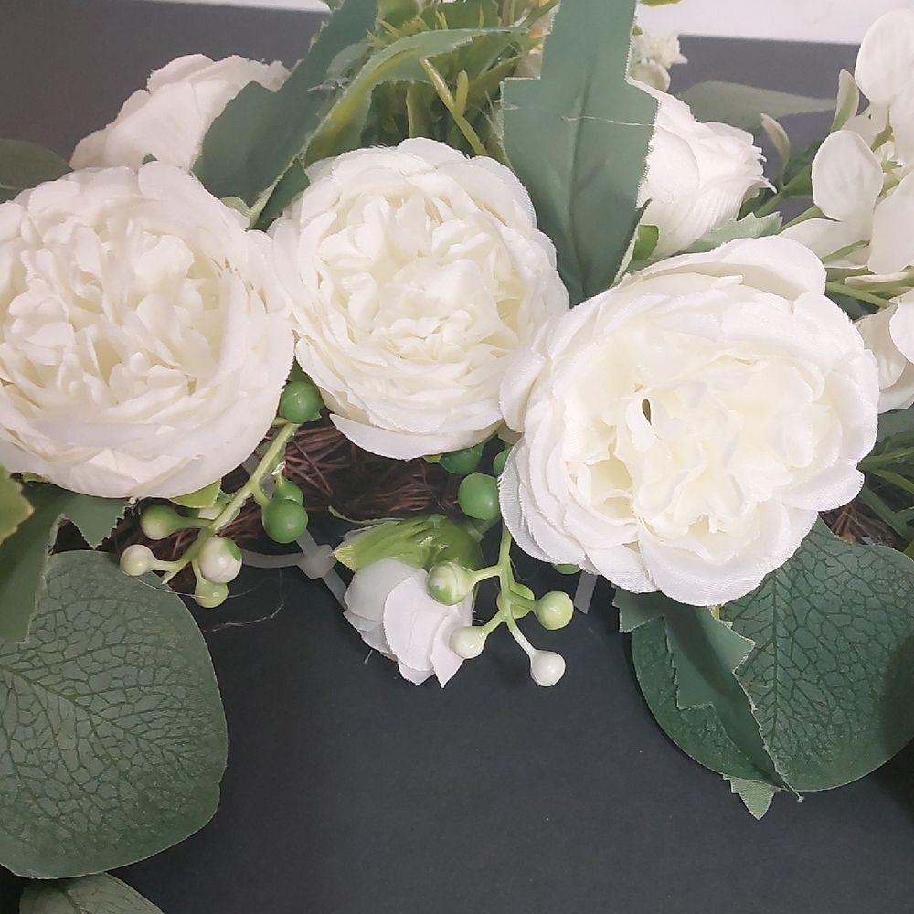 White Floral Arrangement, 2 Piece Set - Picture 5 of 7